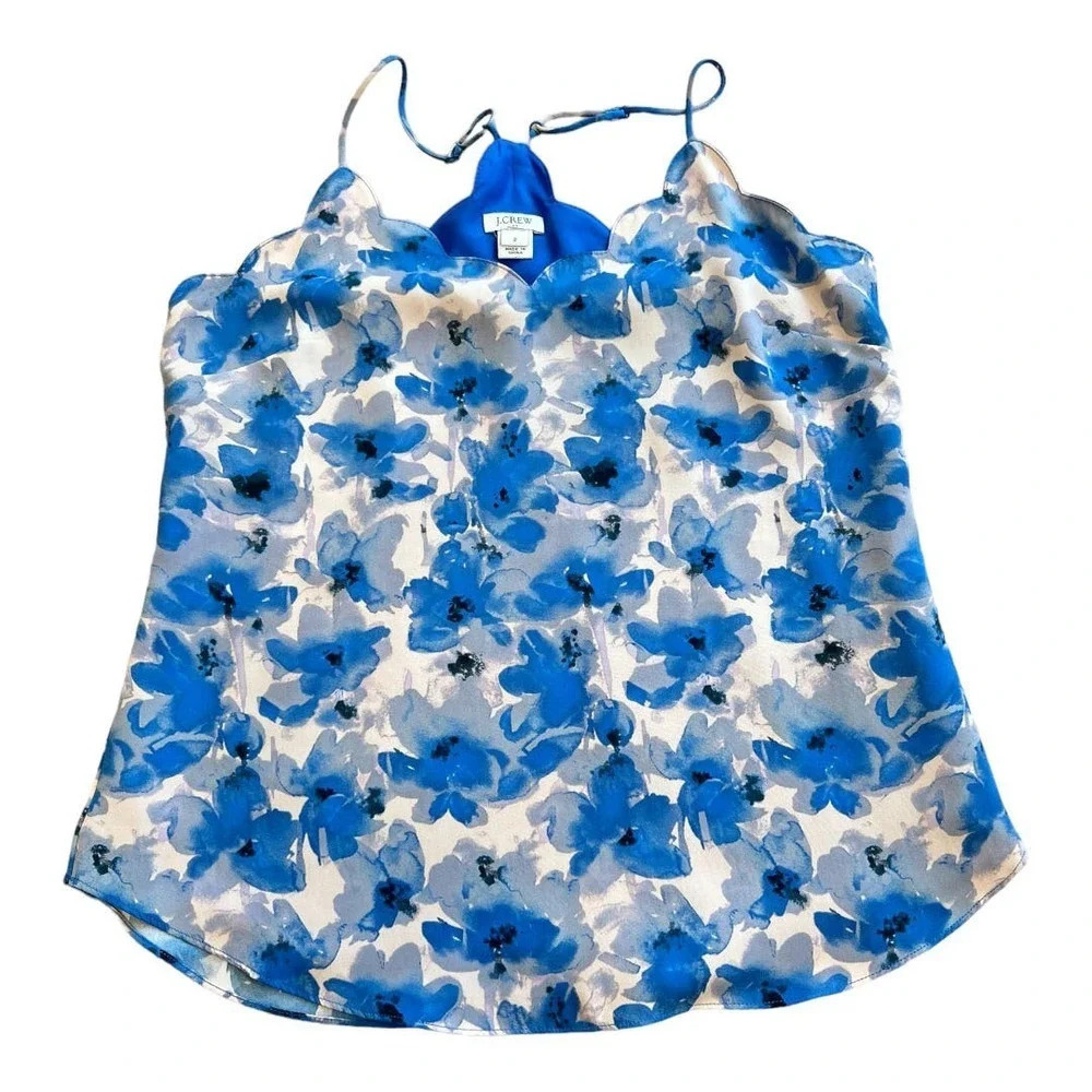 J crew Printed scalloped cami top